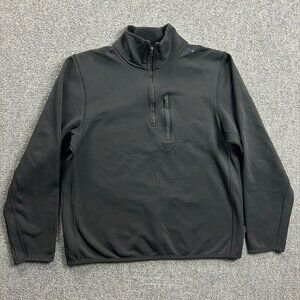 Banana Republic 1/4 Zip Pullover Mens Medium Black Sweatshirt‎ Mock Neck Adults